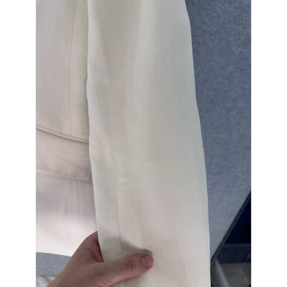Lafayette 148 NY Women sz 8 Linen Blazer Off White Designer Office Workwear - Picture 4 of 15